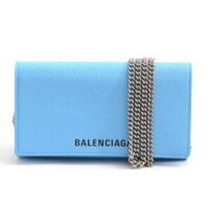 Balenciaga Villefont Chain Wallet Blue